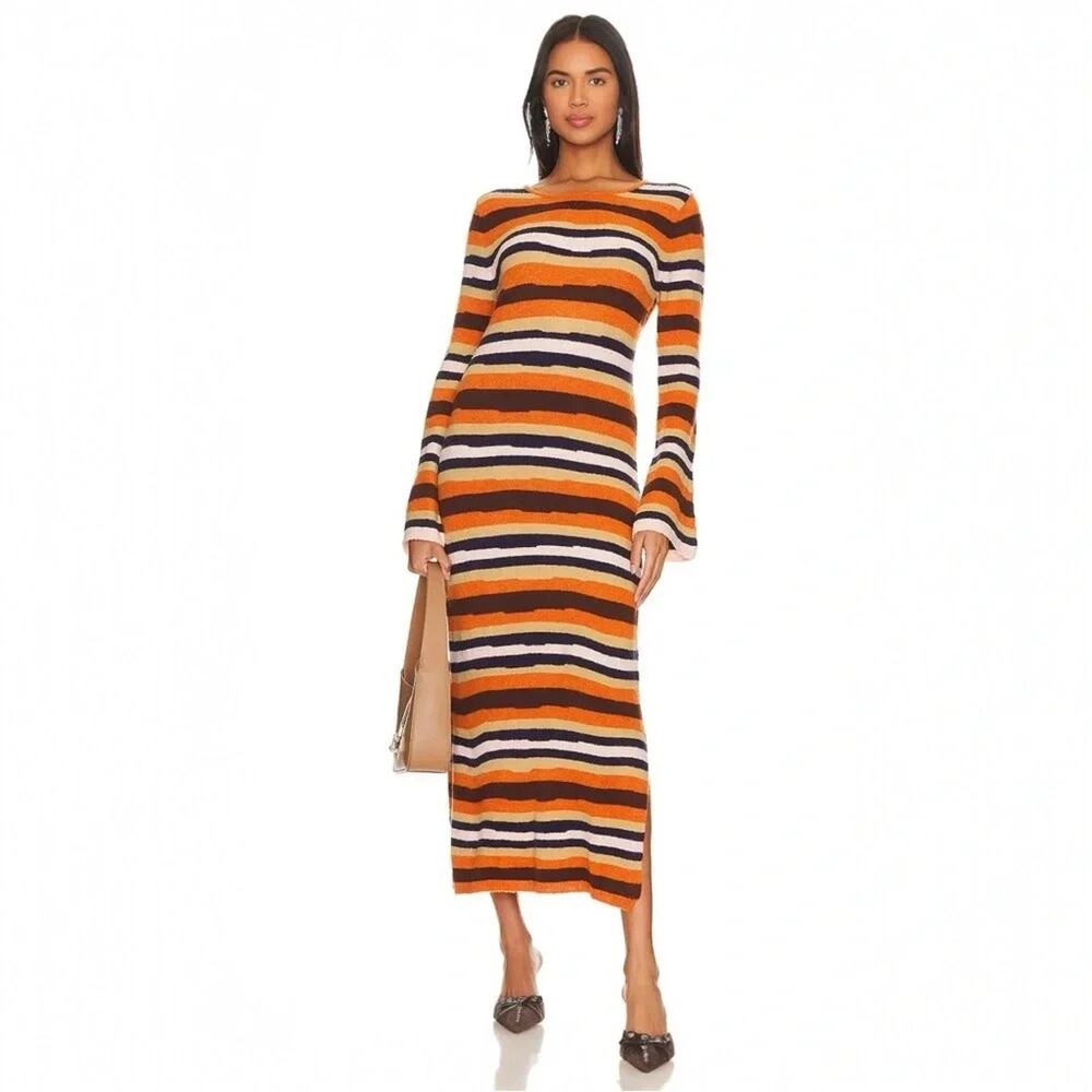 Callahan Revolve Luisa Knit Sweater Midi Long Striped Dress in Multi Size Medium